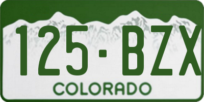 CO license plate 125BZX