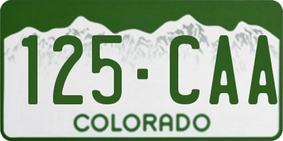 CO license plate 125CAA
