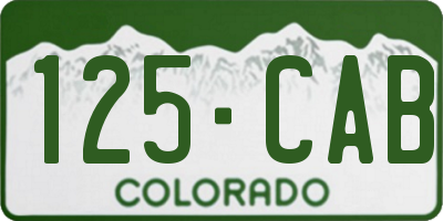 CO license plate 125CAB