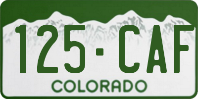 CO license plate 125CAF