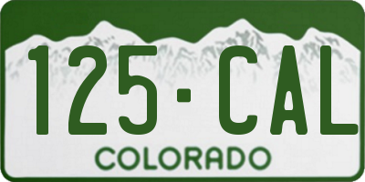 CO license plate 125CAL