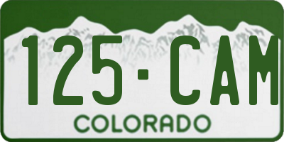 CO license plate 125CAM