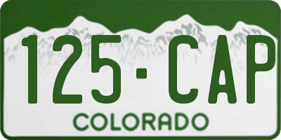 CO license plate 125CAP