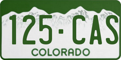 CO license plate 125CAS