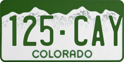 CO license plate 125CAY