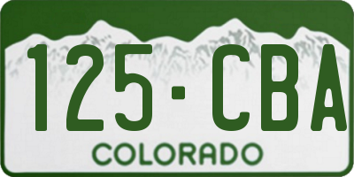 CO license plate 125CBA