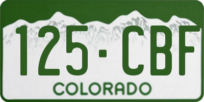 CO license plate 125CBF