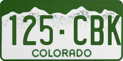 CO license plate 125CBK