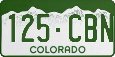 CO license plate 125CBN