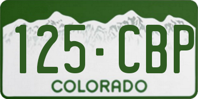 CO license plate 125CBP