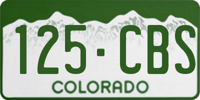 CO license plate 125CBS