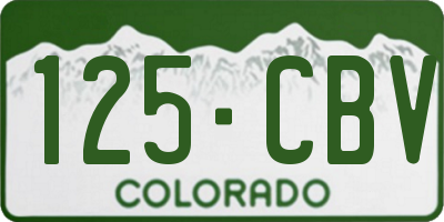 CO license plate 125CBV