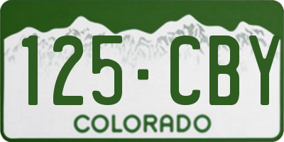 CO license plate 125CBY