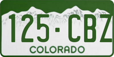 CO license plate 125CBZ