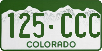 CO license plate 125CCC
