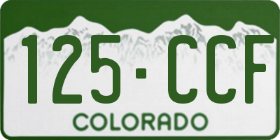 CO license plate 125CCF