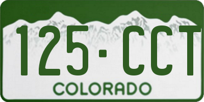 CO license plate 125CCT