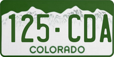 CO license plate 125CDA