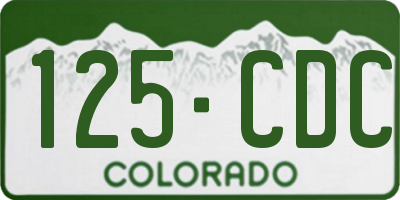 CO license plate 125CDC
