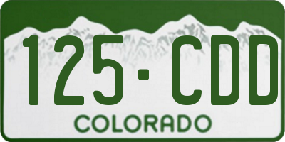 CO license plate 125CDD