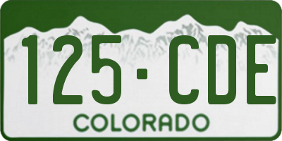 CO license plate 125CDE