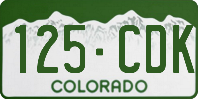 CO license plate 125CDK