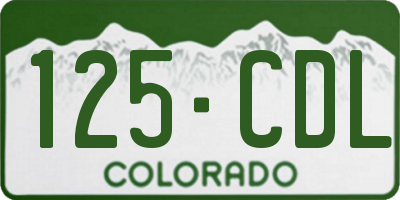 CO license plate 125CDL
