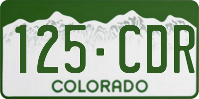 CO license plate 125CDR
