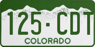 CO license plate 125CDT