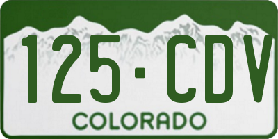 CO license plate 125CDV