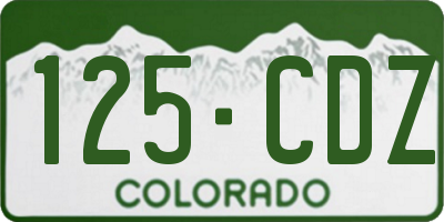 CO license plate 125CDZ