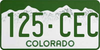 CO license plate 125CEC