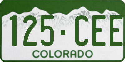 CO license plate 125CEE