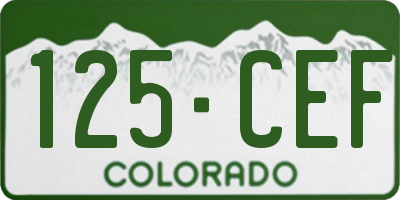 CO license plate 125CEF