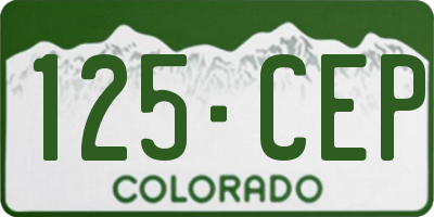 CO license plate 125CEP