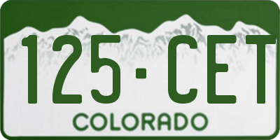 CO license plate 125CET