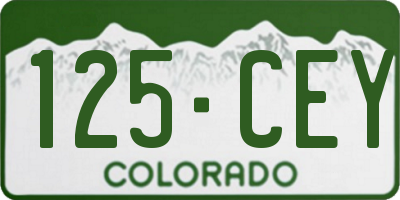CO license plate 125CEY