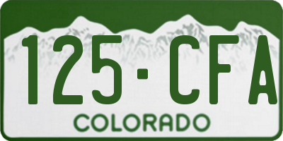 CO license plate 125CFA