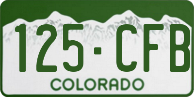CO license plate 125CFB