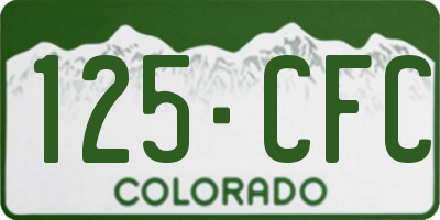 CO license plate 125CFC