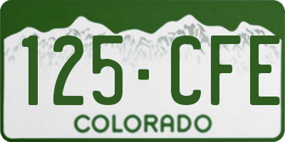 CO license plate 125CFE