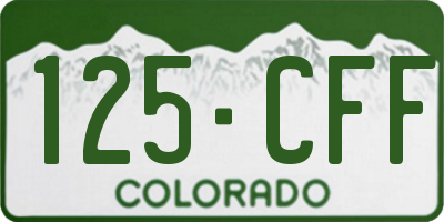 CO license plate 125CFF