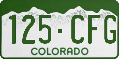 CO license plate 125CFG