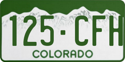 CO license plate 125CFH
