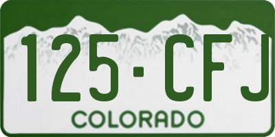 CO license plate 125CFJ