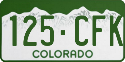 CO license plate 125CFK