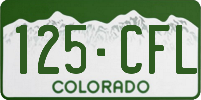 CO license plate 125CFL