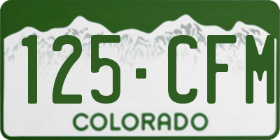 CO license plate 125CFM