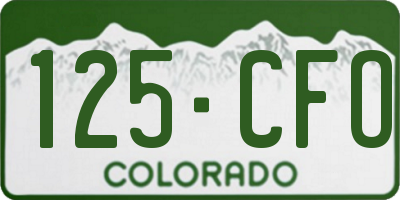 CO license plate 125CFO