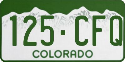 CO license plate 125CFQ